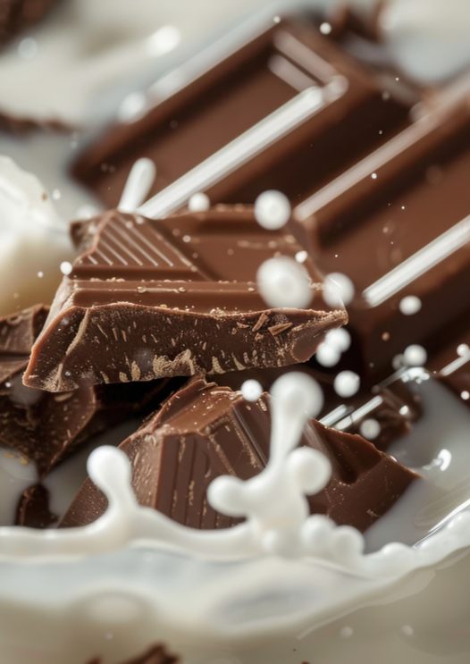 Cremini al cioccolato su piano verde